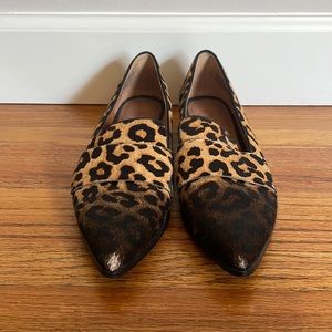 Franco Sarto Cow Hair Leopard Ombre Loafers Sz 7